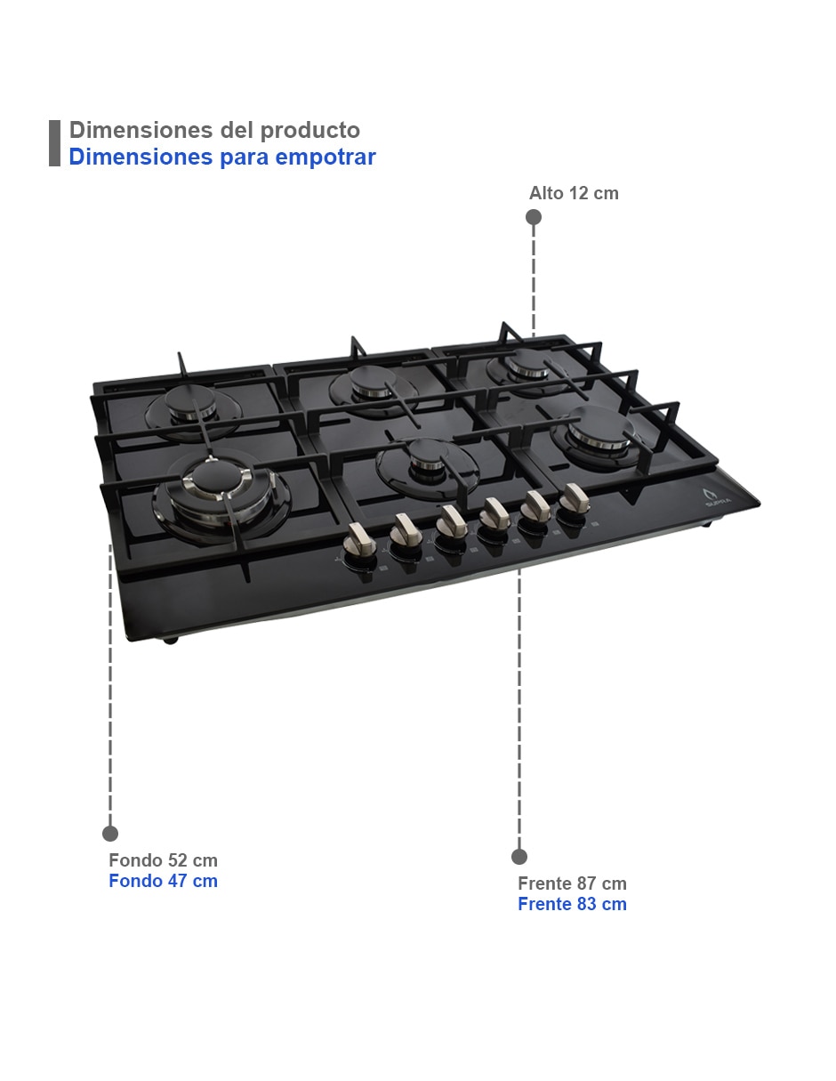 Parrilla a gas empotrable 6