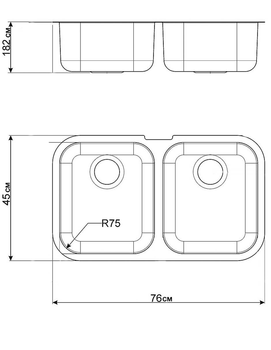 Fregadero de acero inoxidable UM4040-MI4CR 6