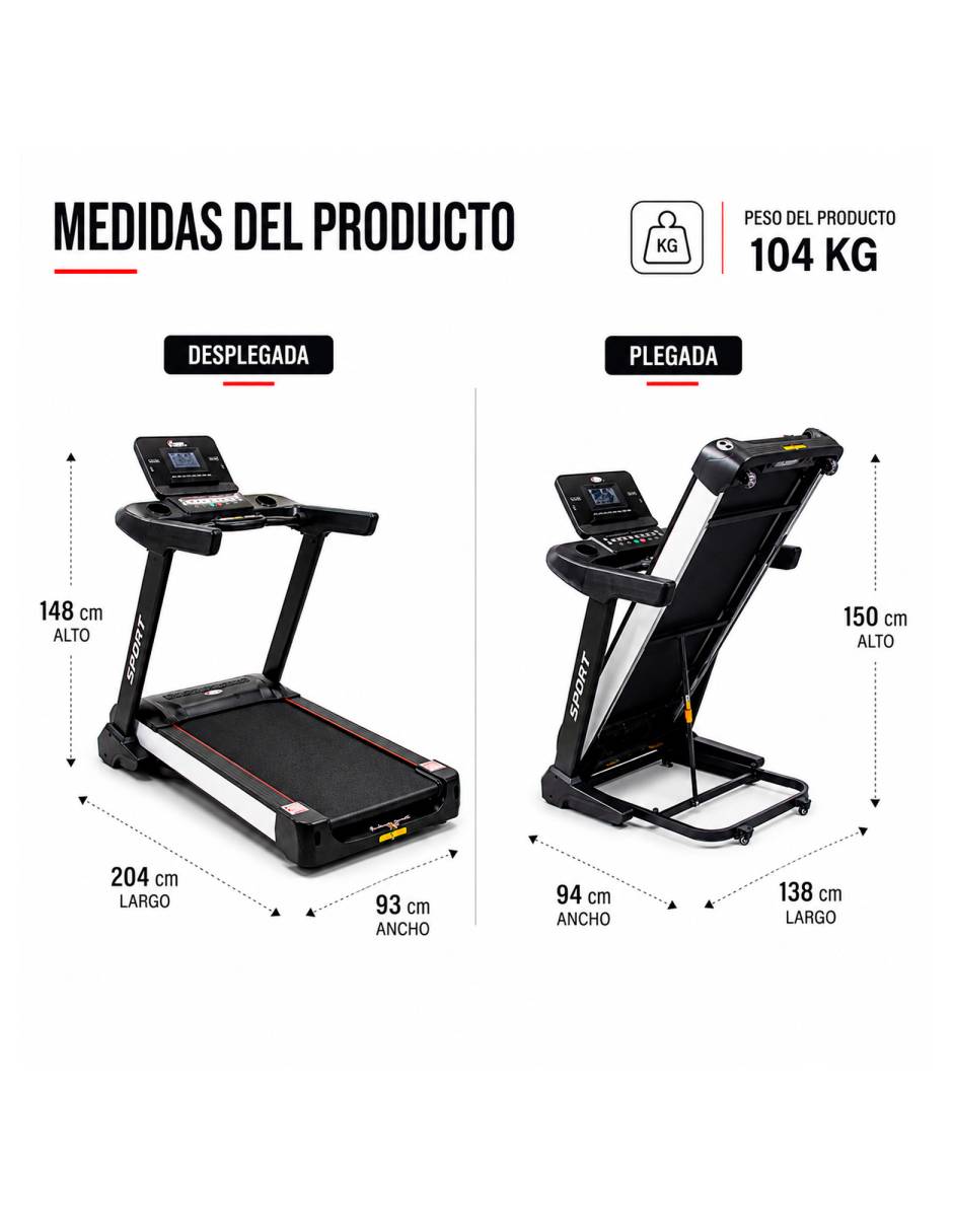Caminadora profesional Mkz-Cam586S plegable 22