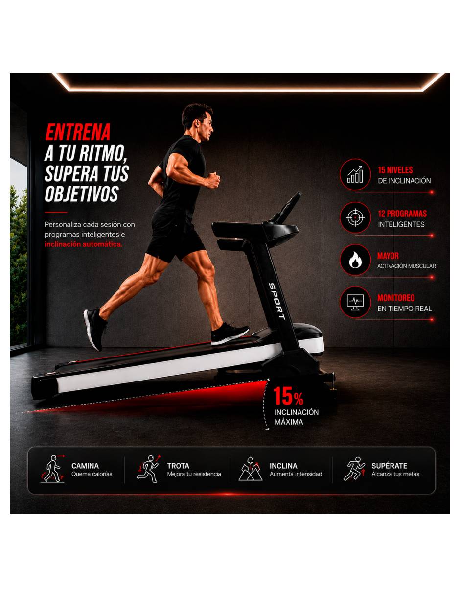 Caminadora profesional Mkz-Cam586S plegable 20