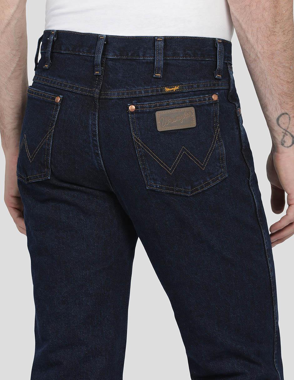 Jeans slim Wrangler lavado obscuro para hombre
