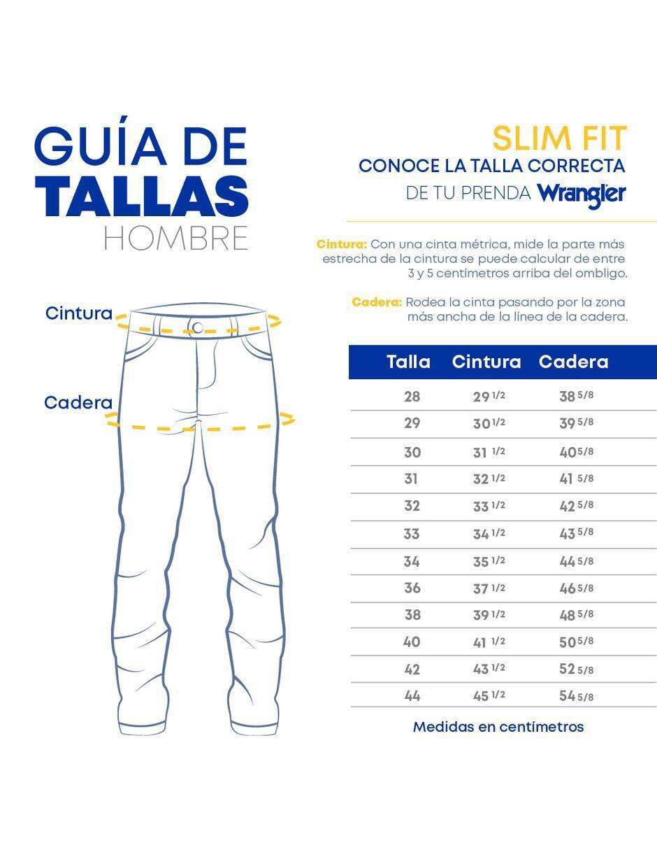 Jeans slim Wrangler lavado obscuro para hombre
