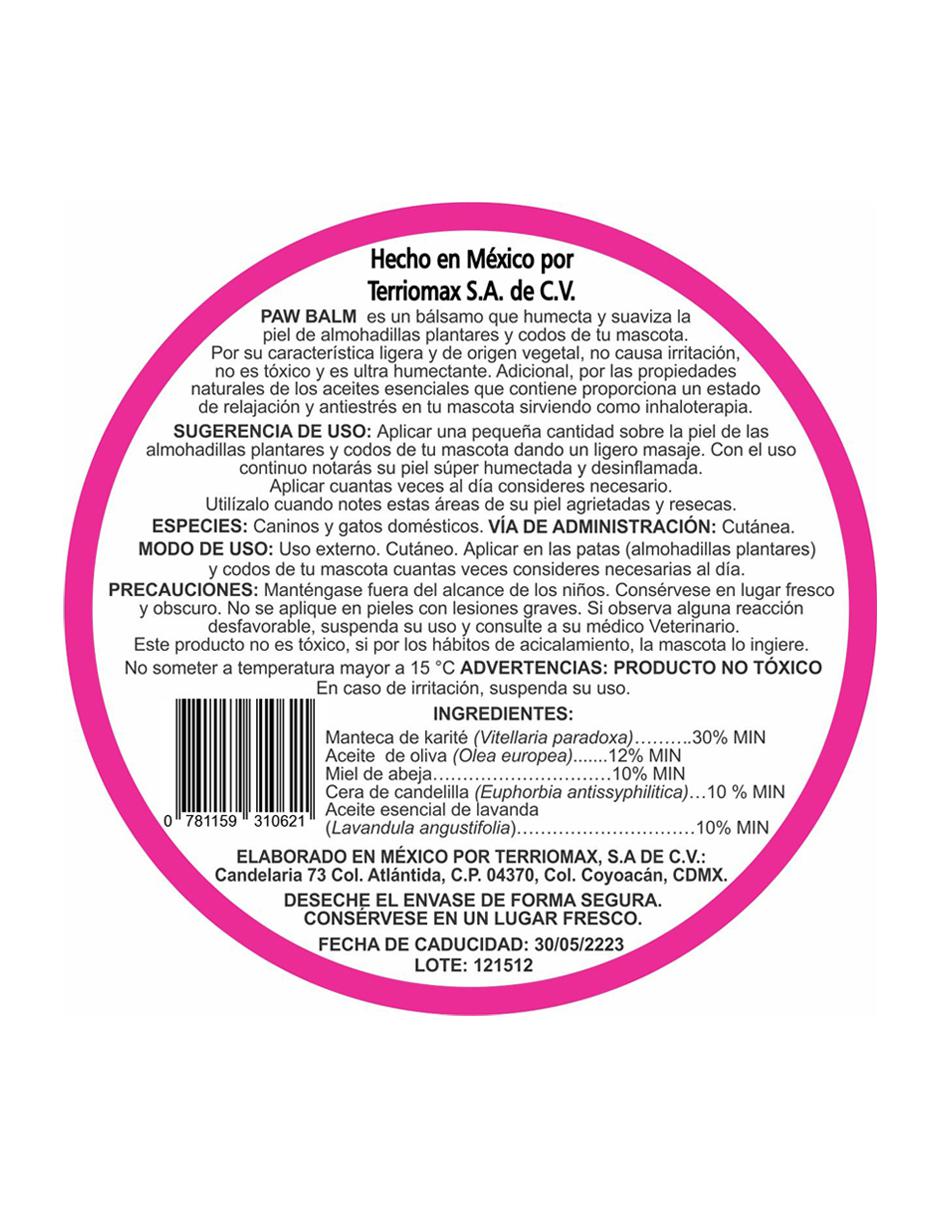Pomada Paw Balm para patas de perros y gatos