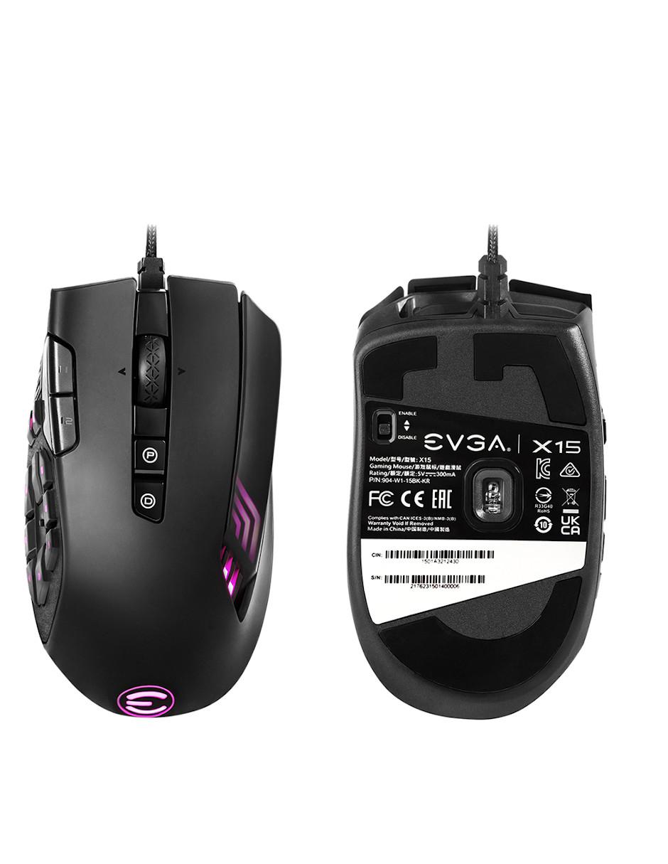 Mouse alámbrico Evga 904-W1-15BK-K3 X15