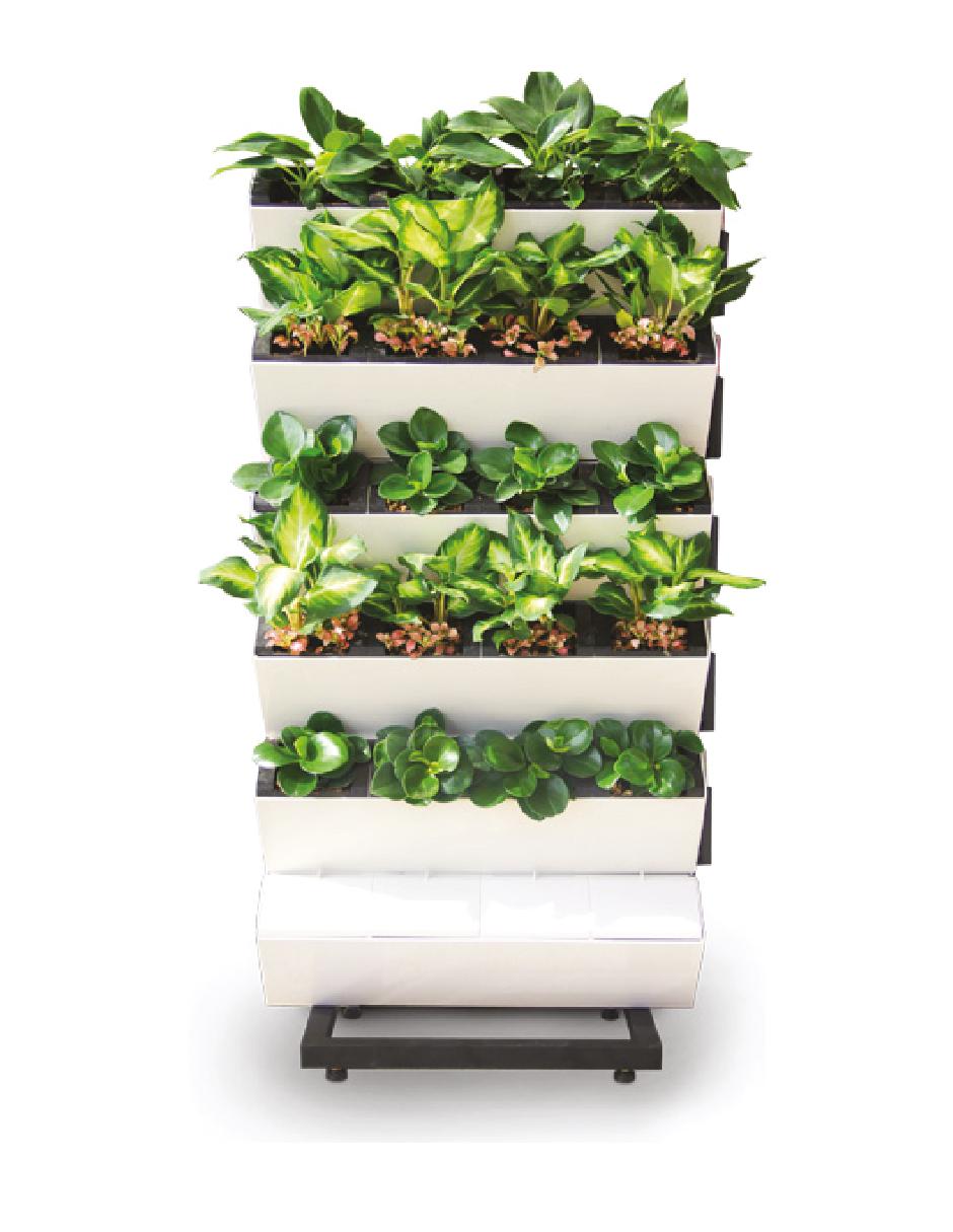 Jardinera piso de acero con sistema automático de riego