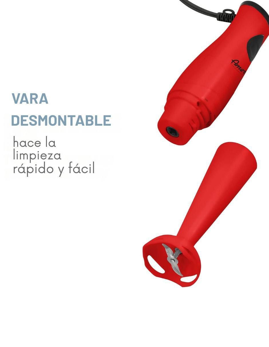 BATIDORA INMERSIÓN EHB-242, 7 CM, ROJO