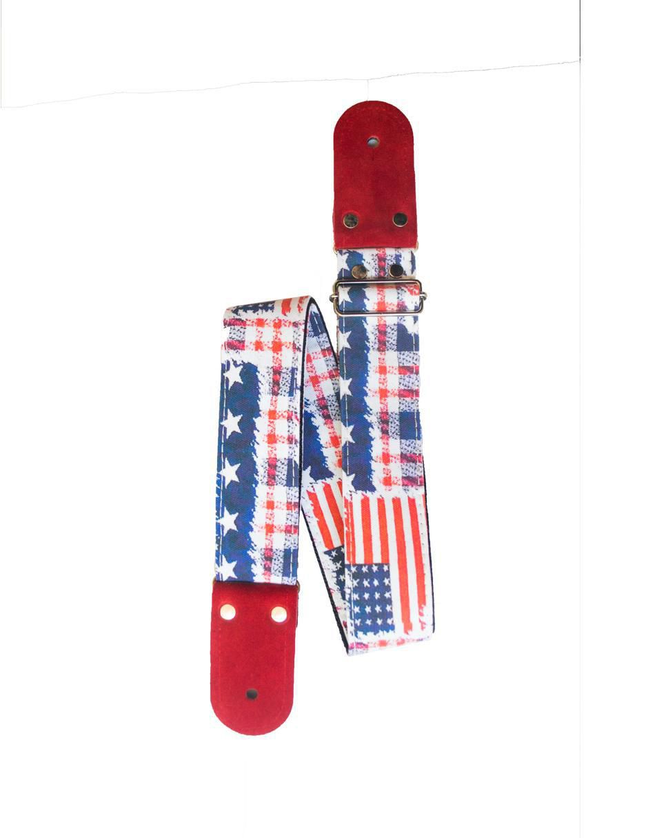 Correa para guitarra o bajo Bandera USA 1