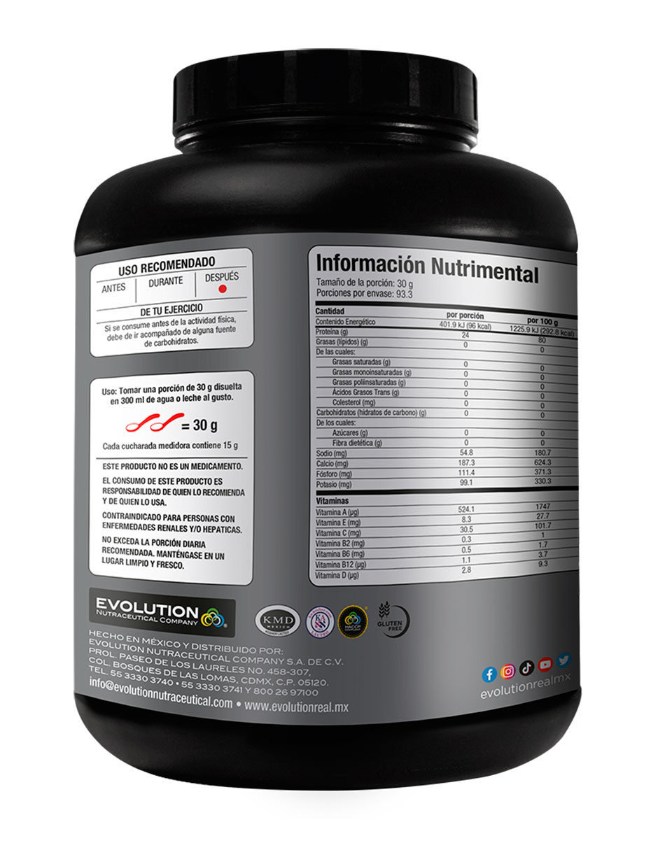 Proteína Evolution Nutraceutical Company sabor vainilla de 2800g