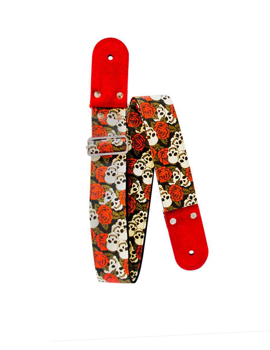 Correa para guitarra o bajo Calaveras y Rosas Correa para guitarra o bajo Calaveras y Rosas
