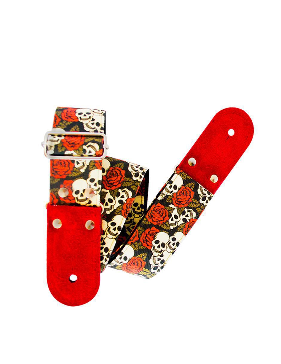 Correa para guitarra o bajo Kidam Calaveras y Rosas