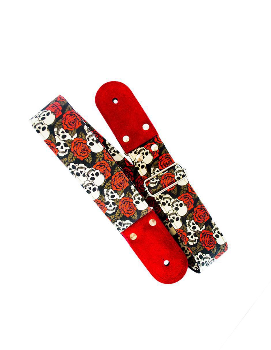 Correa para guitarra o bajo Kidam Calaveras y Rosas