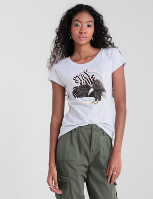 Playera manga corta cuello redondo para mujer 1
