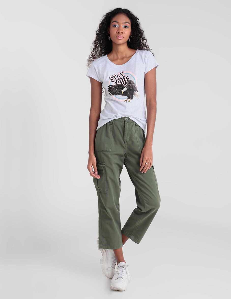 Playera manga corta cuello redondo para mujer 6