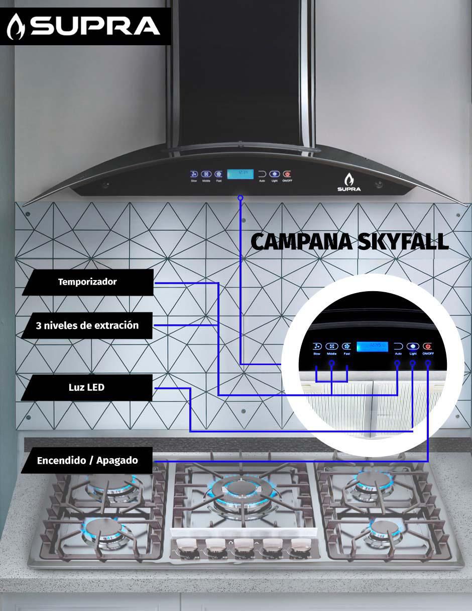 Campana de pared Supra CC-87-SKYFALL de acero inoxidable