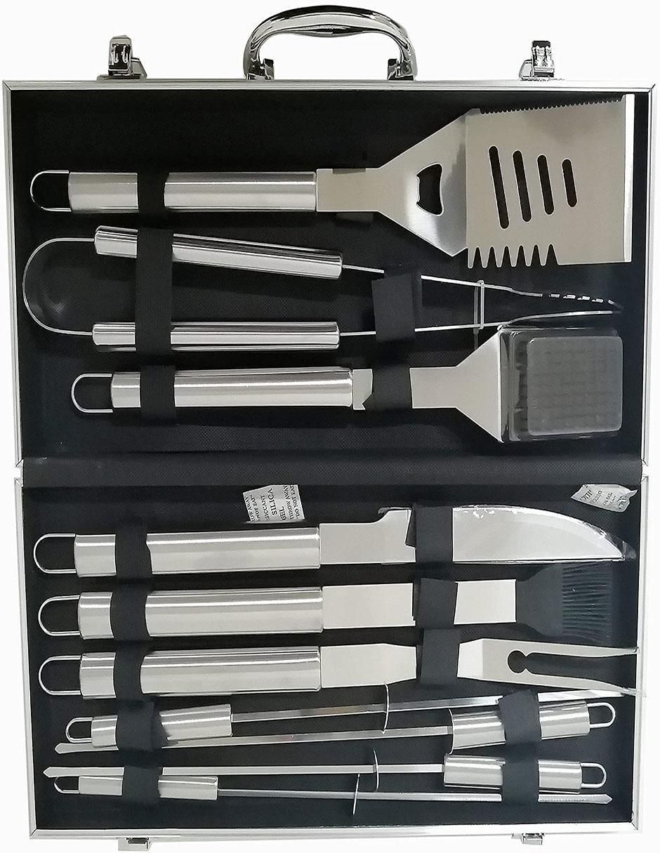 Set utensilios para asar de acero inoxidable Set utensilios para asar de acero inoxidable