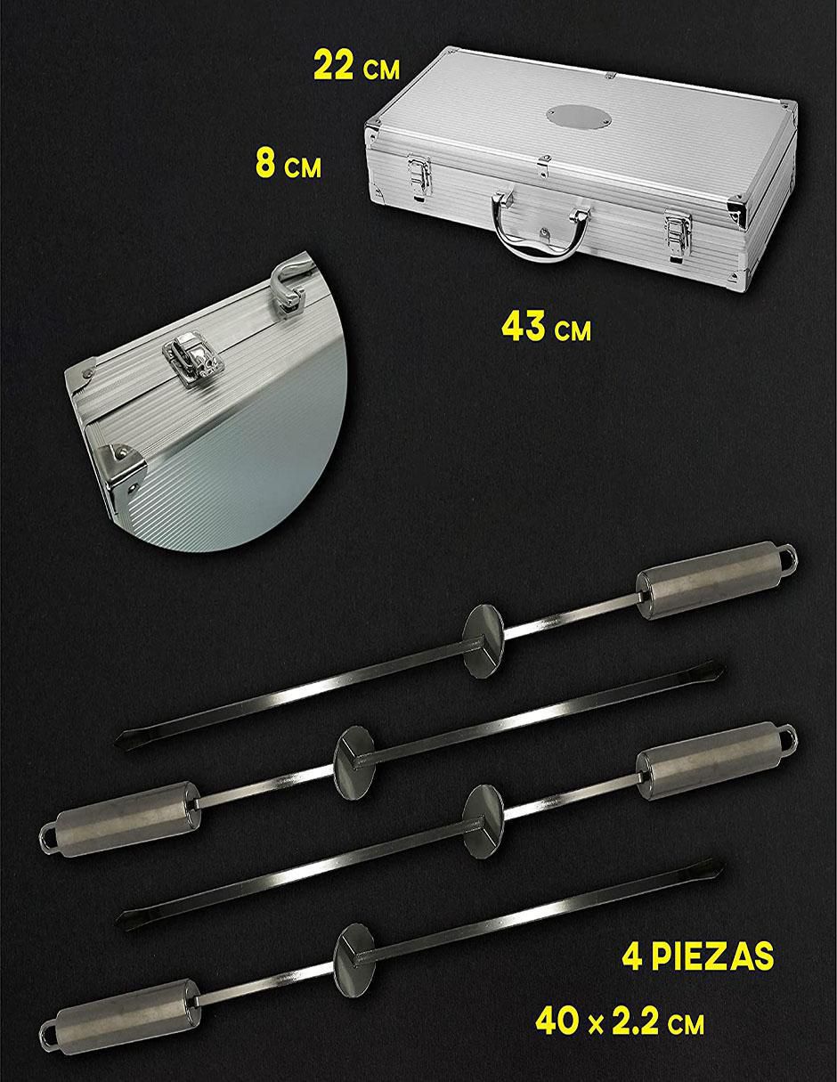 Set utensilios para asar de acero inoxidable