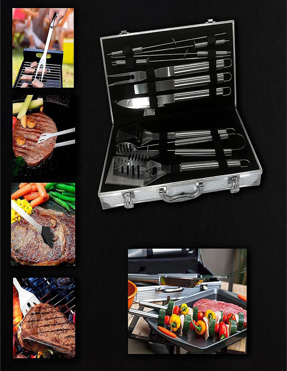 Set utensilios para asar de acero inoxidable