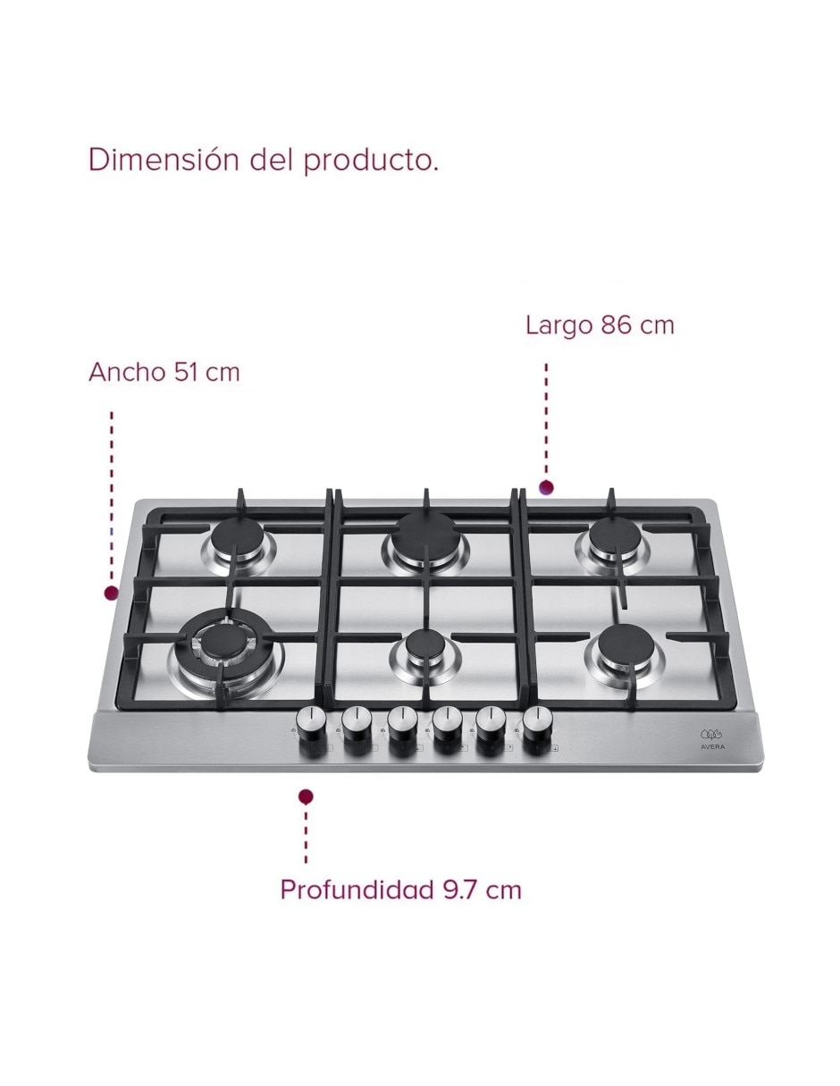 Parrilla multigas empotrable Avera