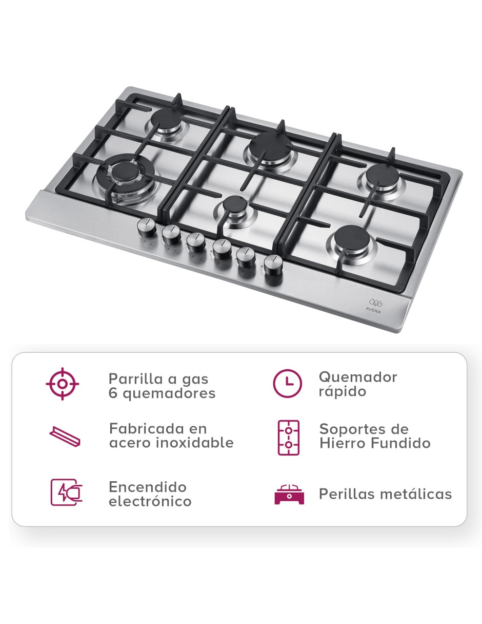 Parrilla multigas empotrable Avera