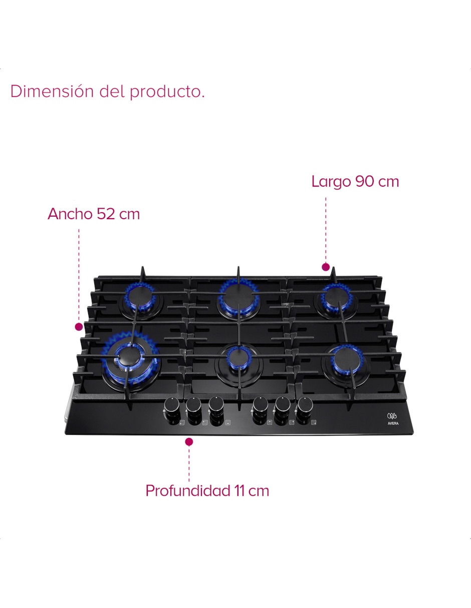 Parrilla a gas lp empotrable 6
