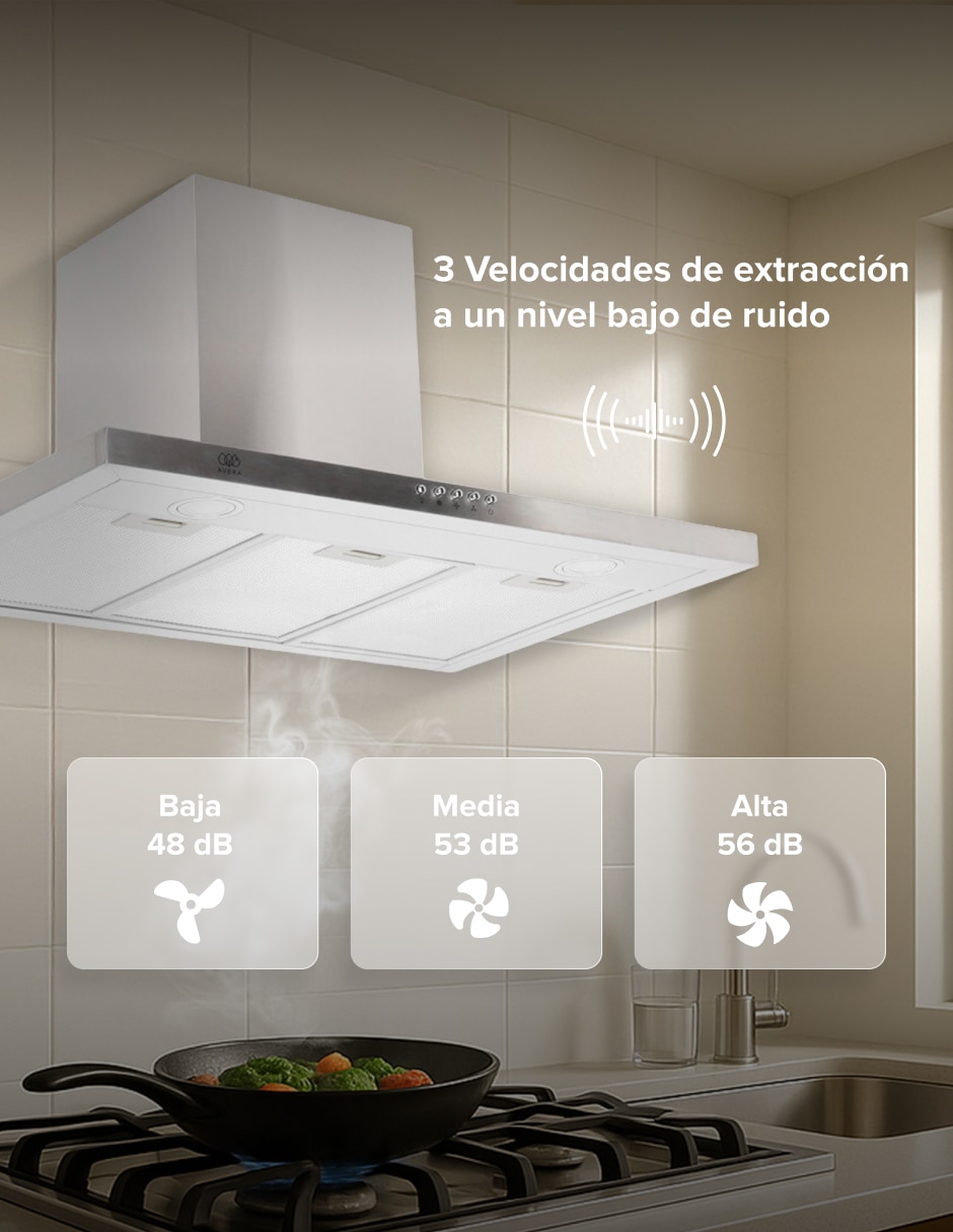 Campana de pared Avera CEV60B de acero inoxidable