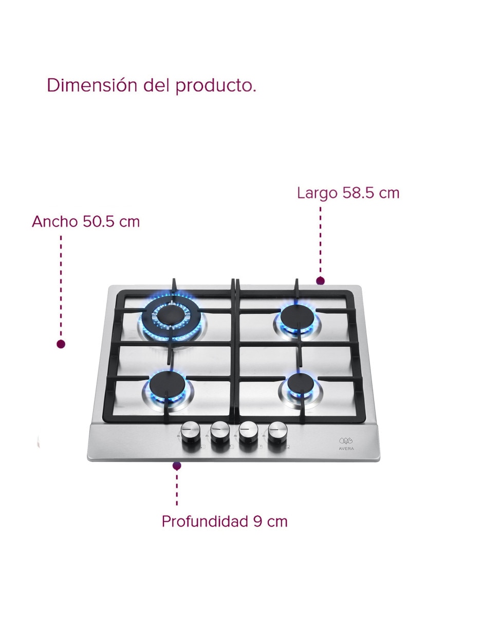 Parrilla a gas lp empotrable Avera