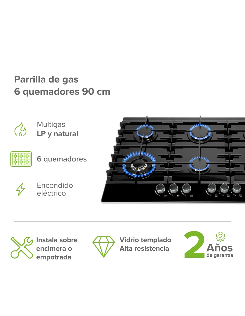 Parrilla multigas empotrable 2