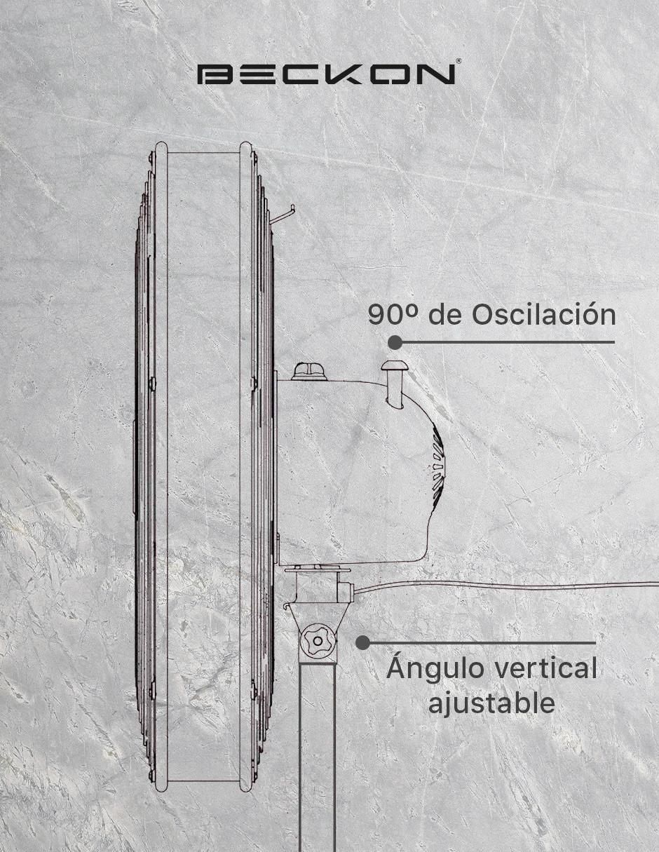 VENTILADOR DE PEDESTAL BV-6 BEC, NEGRO 4
