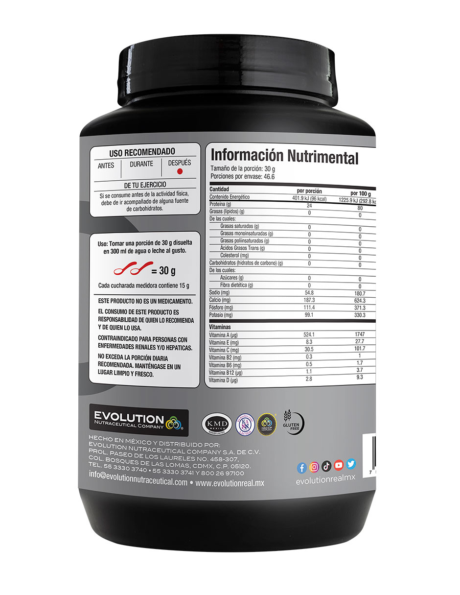 Bebida en polvo proteína sabor vainilla suero de leche 1400 g 2