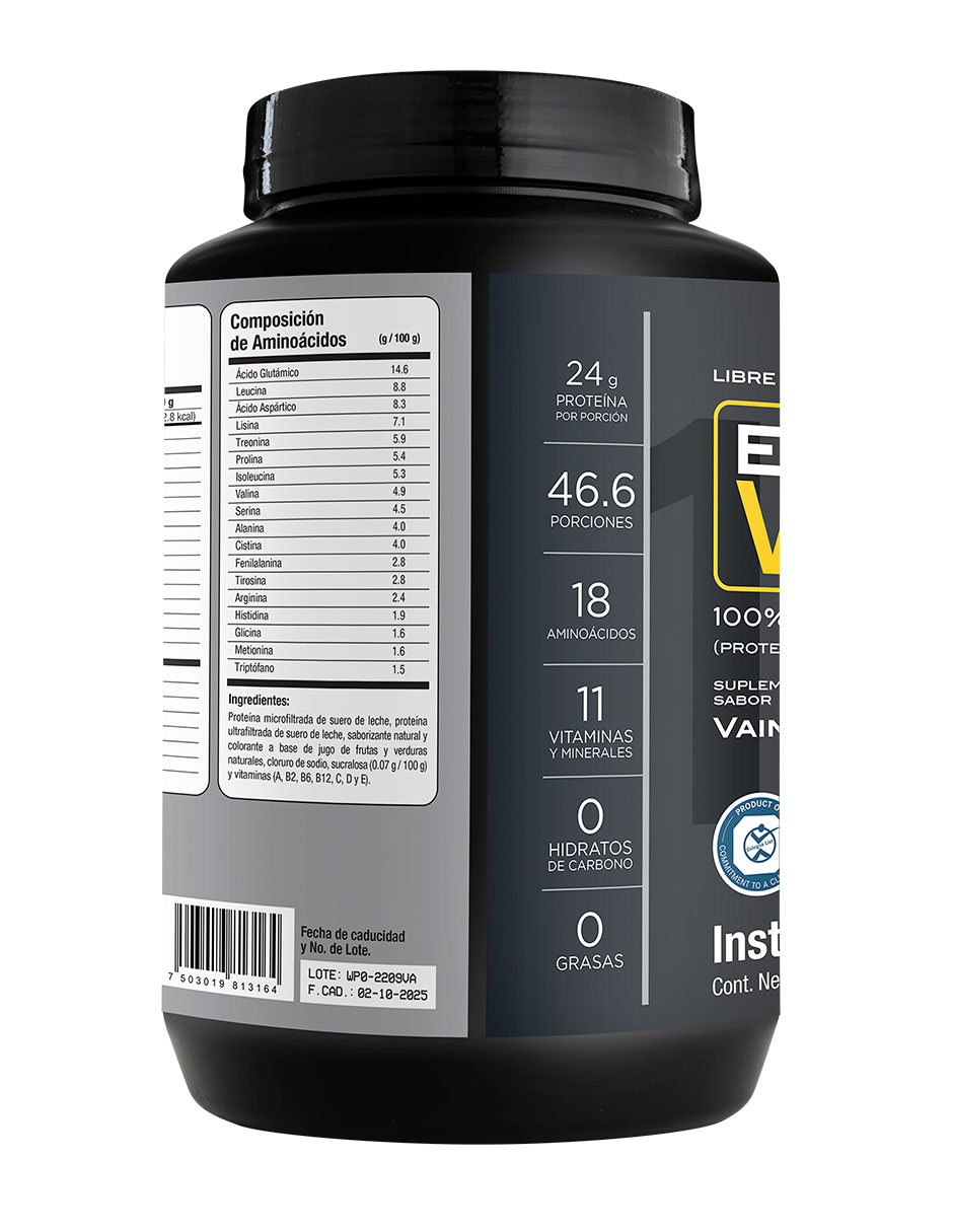 Bebida en polvo proteína sabor vainilla suero de leche 1400 g Bebida en polvo proteína sabor vainilla suero de leche 1400 g