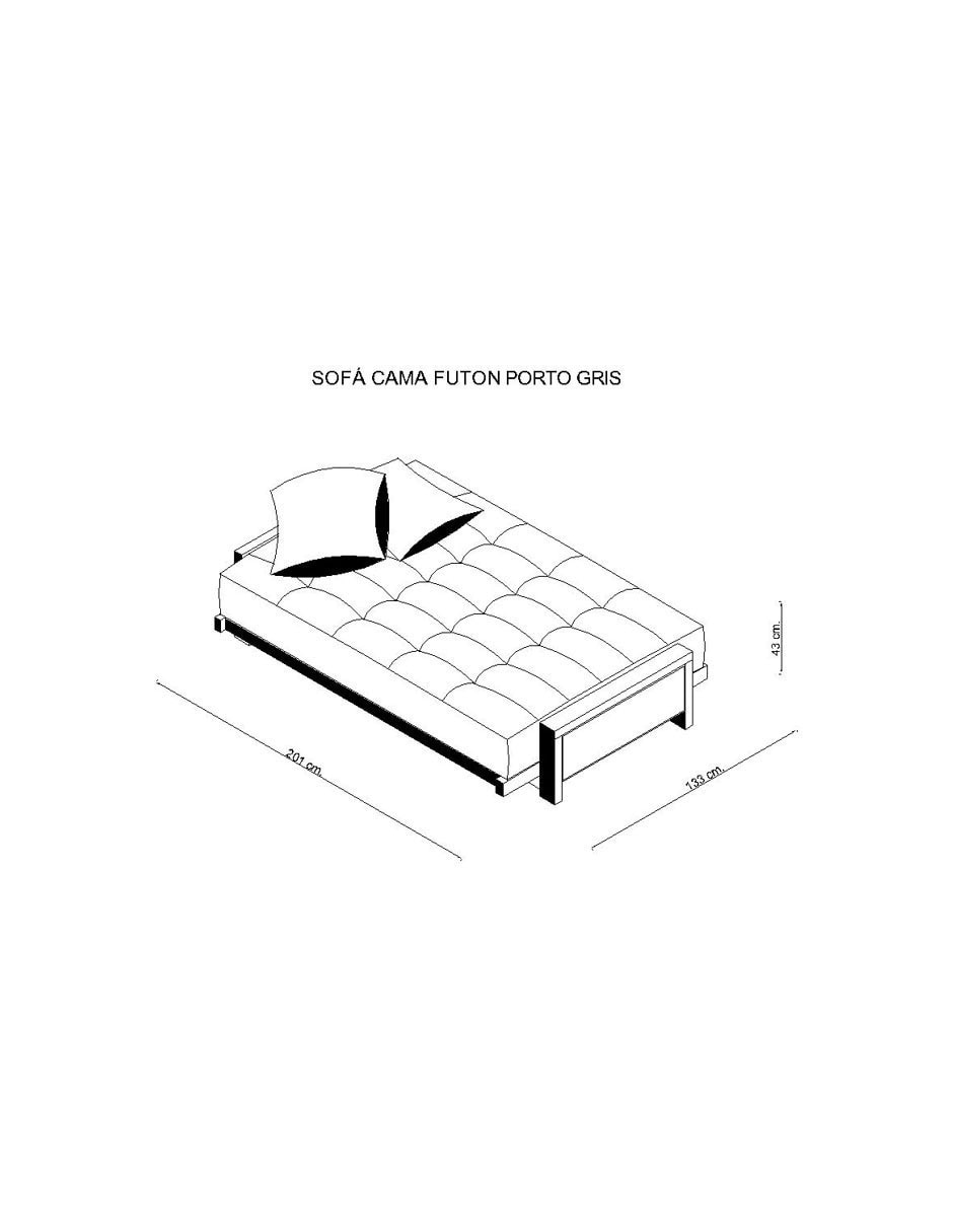 Sofá cama Porto de poliéster 4