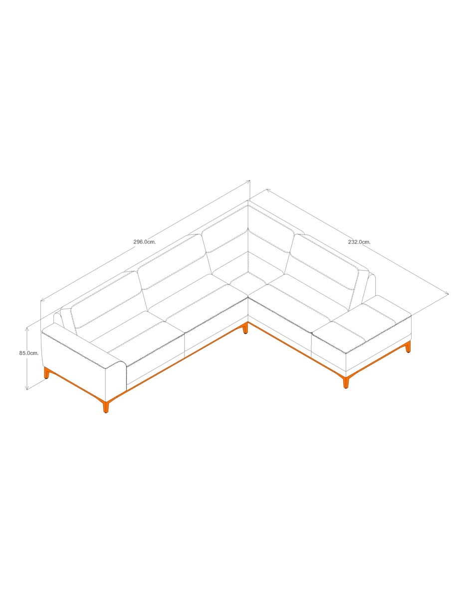 Sala modular Alina de piel 5