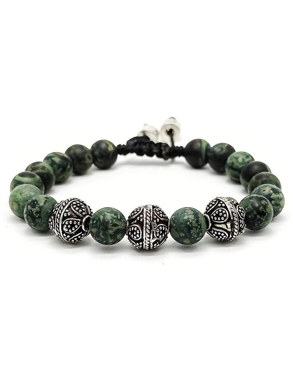 Pulsera de plata acabado metálico