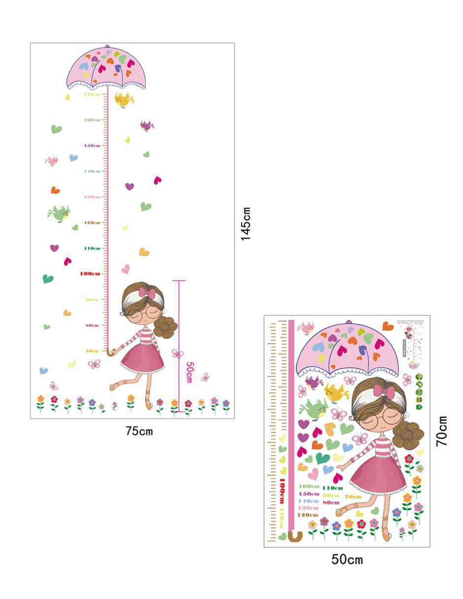 Vinil decorativo Dara Baby Niña bajo la lluvia Con Regla de Medición