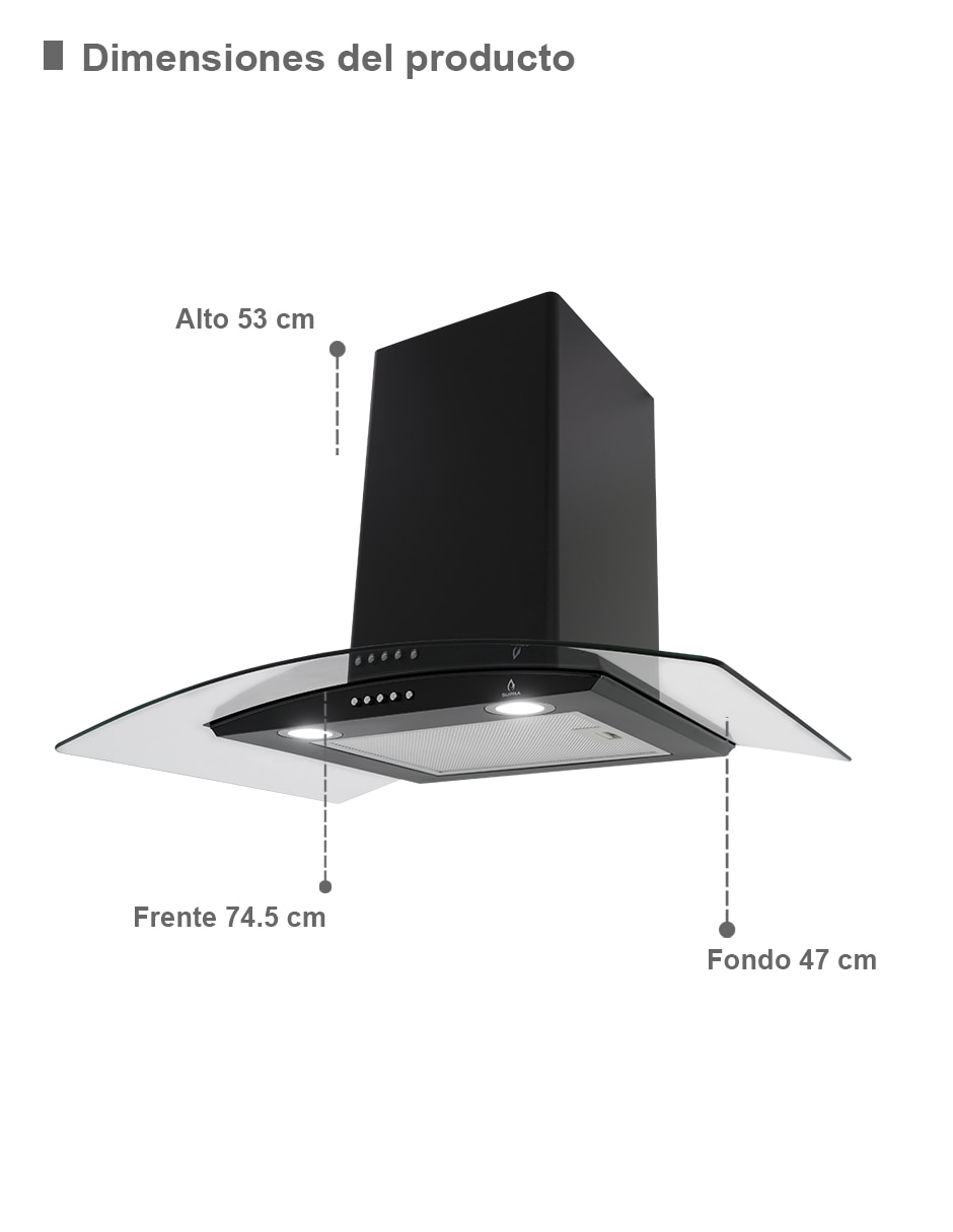 Campana de pared CC-76-BLACK de acero inoxidable 3