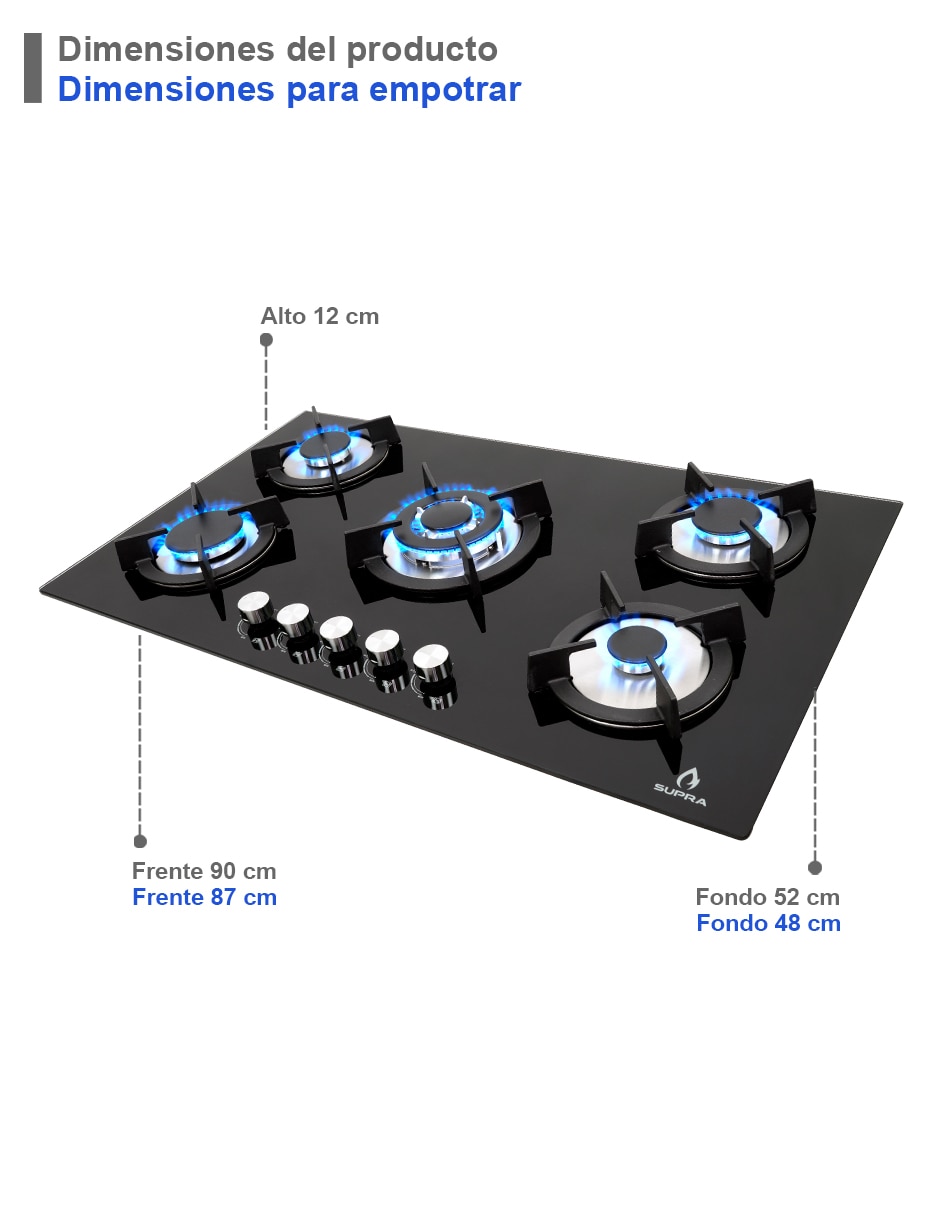 Combo campana de cocina Supra LECCO de acero inoxidable