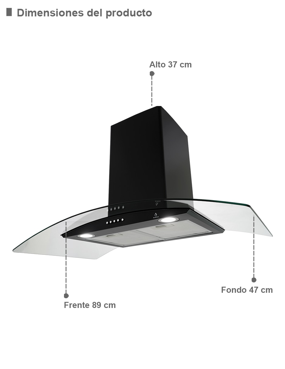 Combo campana de cocina Supra LECCO de acero inoxidable