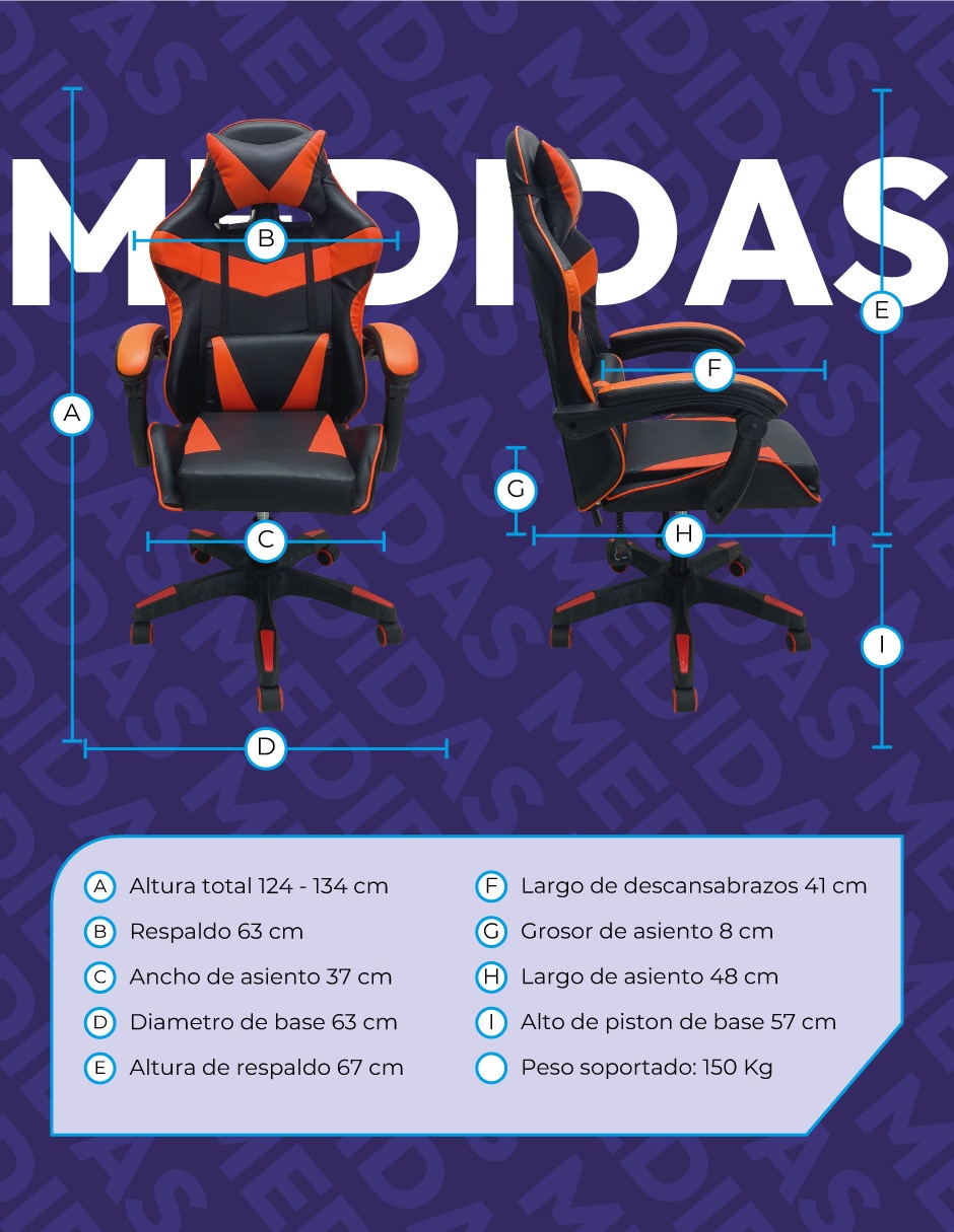 Silla gamer Basic de plástico 6