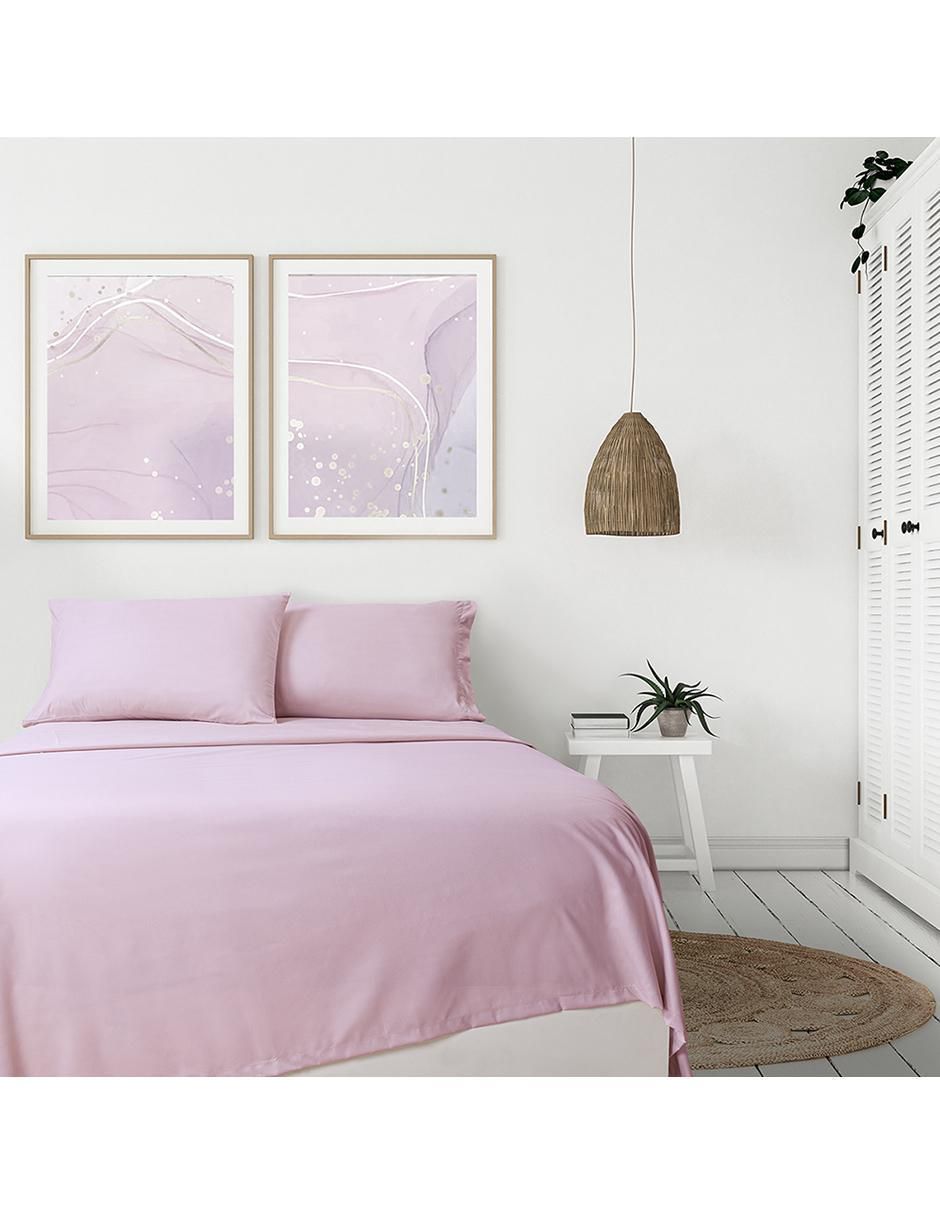 Juego de sábanas de microfibra Sumie Rosa Juego de sábanas de microfibra Sumie Rosa