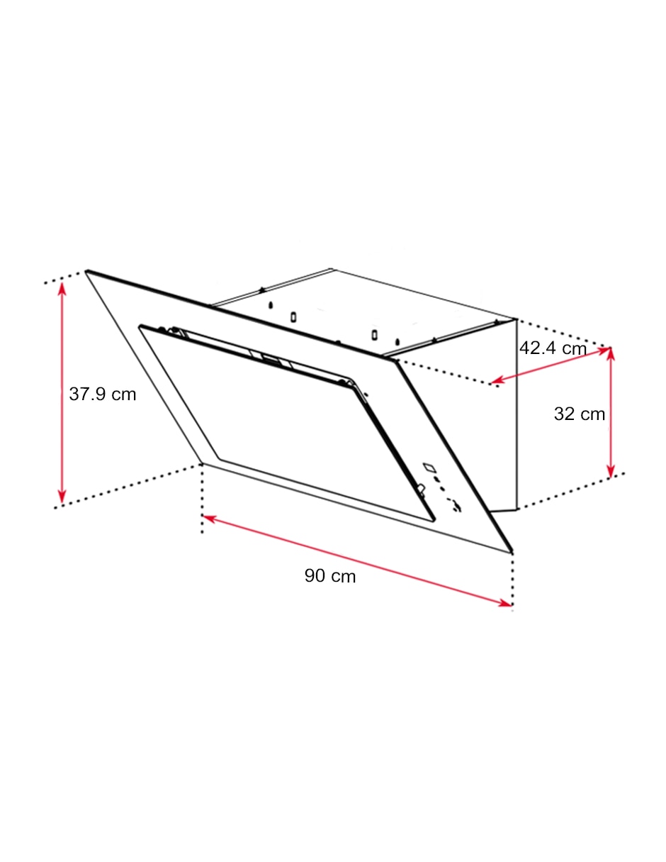 Campana de pared DVT 98660 TBS BK de vidrio 9