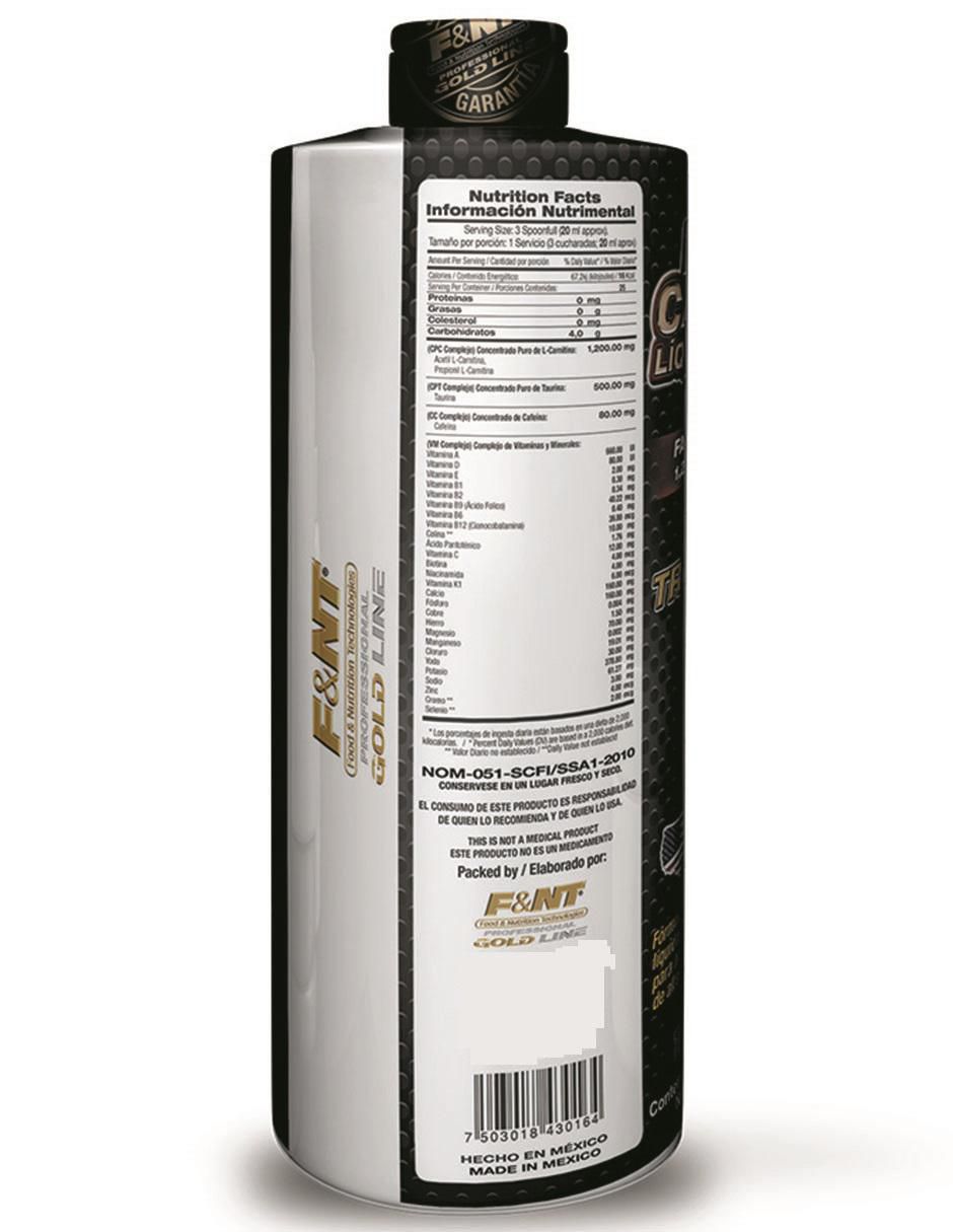 Suplemento alimenticio Food & Nutrition Technologies de 500 ml