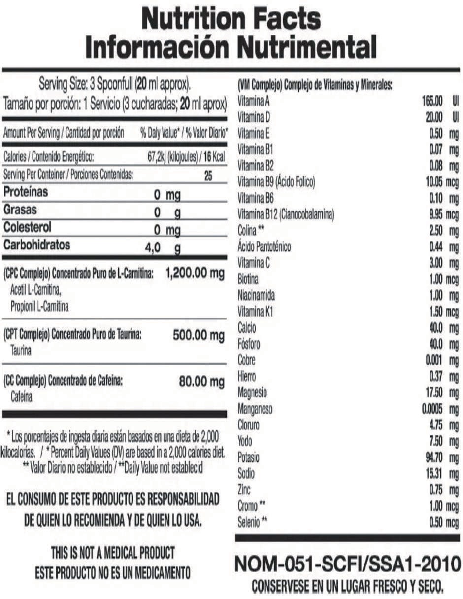 Suplemento alimenticio Food & Nutrition Technologies de 500 ml