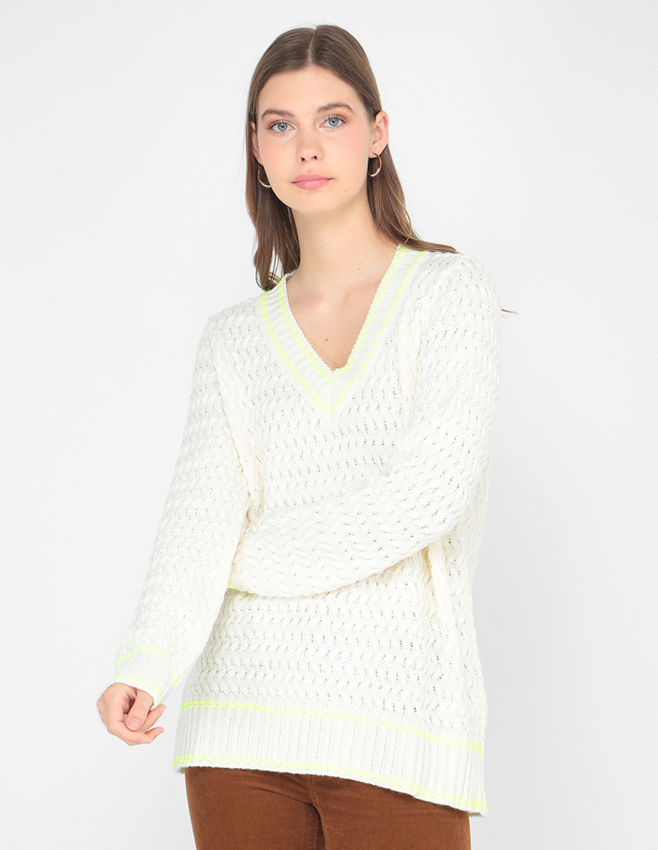 Suéter cuello v para mujer 1