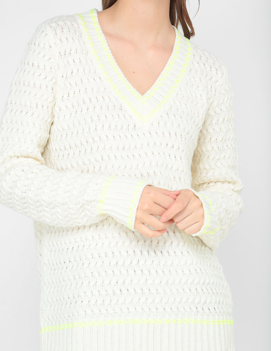 Suéter cuello v para mujer 6