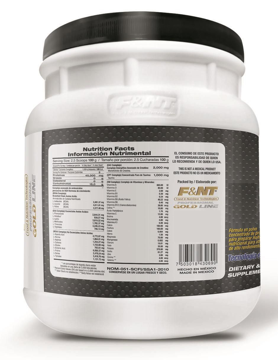 Suplemento alimenticio Food & Nutrition Technologies sabor chocolate