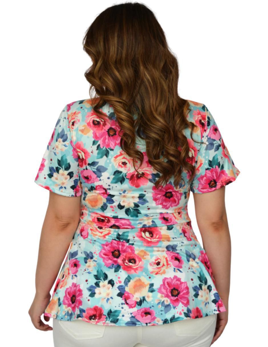 Blusa Roman Fashion manga corta para mujer