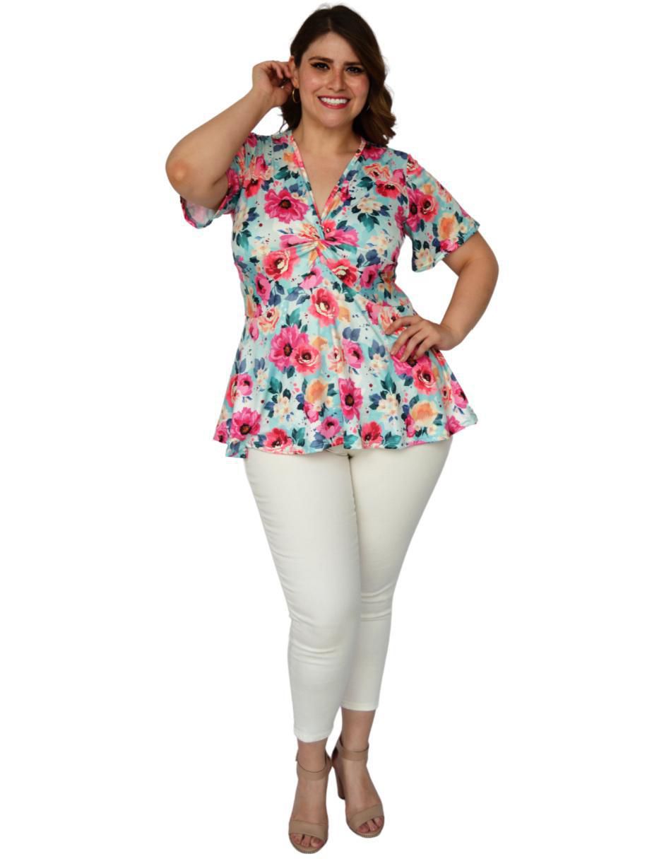 Blusa Roman Fashion manga corta para mujer