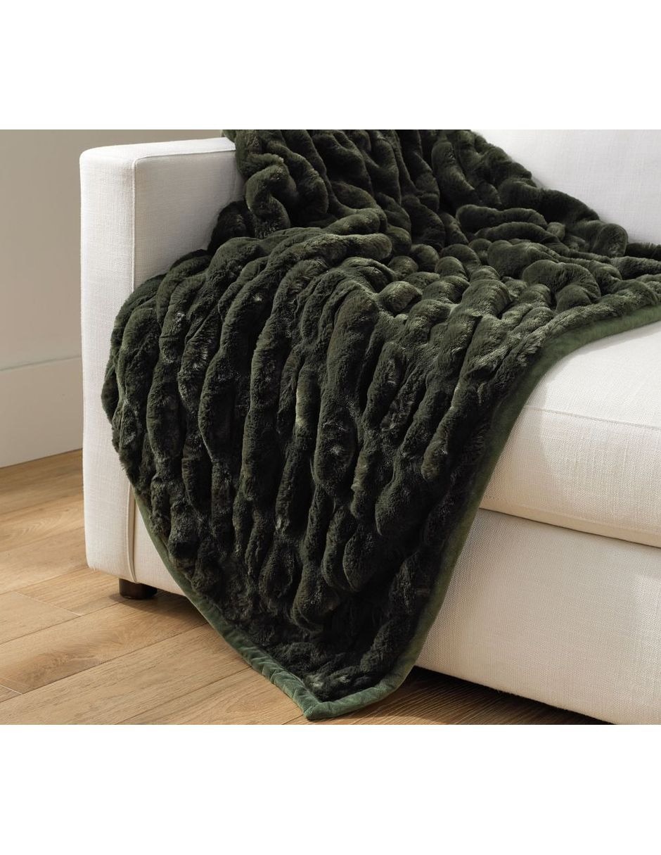 Frazada de tejido plano Faux Fur Ruched