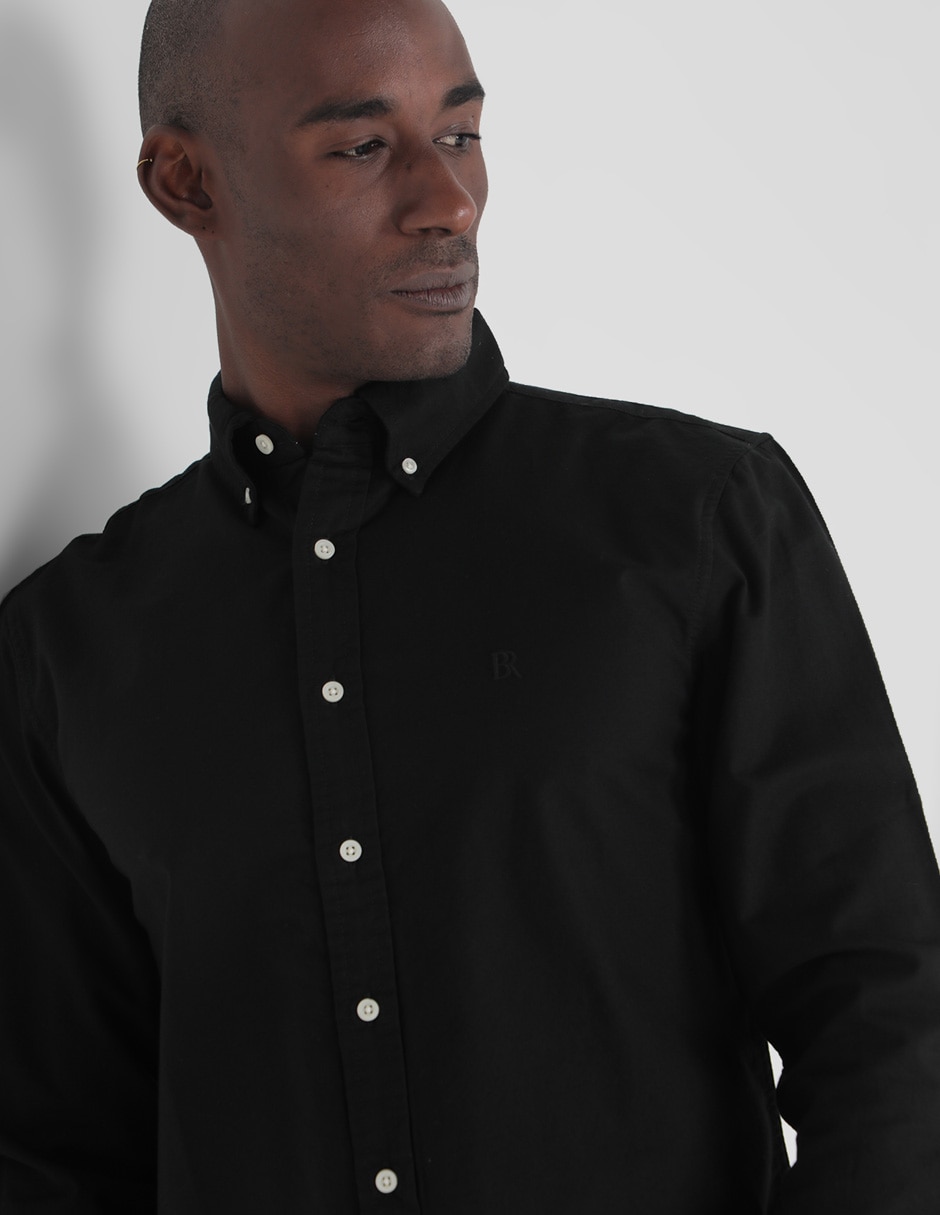 Camisa de vestir de algodón manga larga para hombre 4