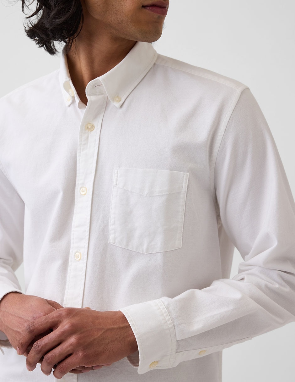 Camisa casual de algodón manga larga para hombre 4
